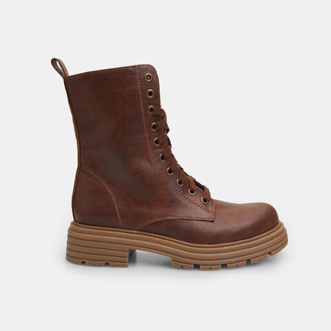 Botín de invierno de mujer con cordones, Marrón Botín de invierno de mujer con cordones, Marrón